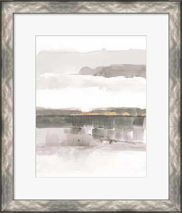 Framed Influence of Line and Color Neutral Gold Print