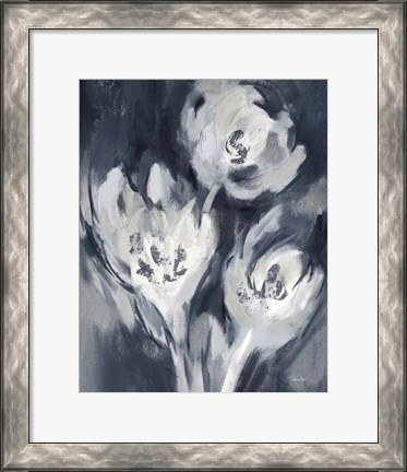 Framed White Fairy Tale Floral I Print