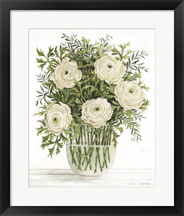 Framed Ranunculus on White Print