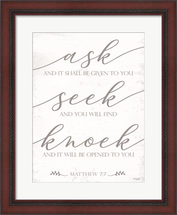 Framed Ask, Seek, Knock Print