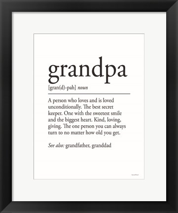 Framed Grandpa Definition 1 Print
