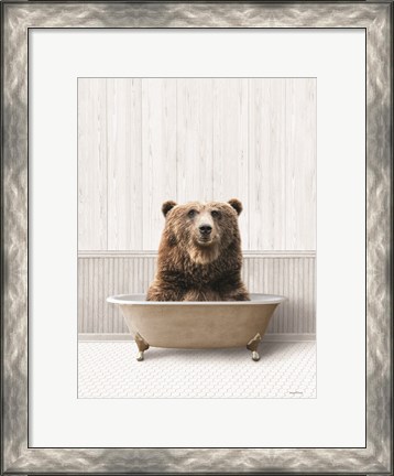Framed Bath Time Bear Print