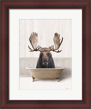 Framed Bath Time Moose Print