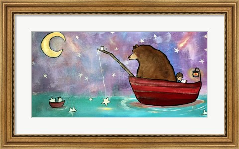 Framed Bear Boat Print