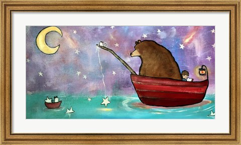 Framed Bear Boat Print