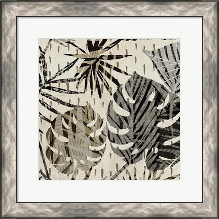 Framed Grey Palms II Print