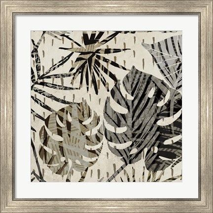 Framed Grey Palms II Print