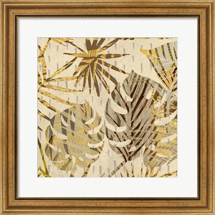 Framed Palm Festoon Gold II Print