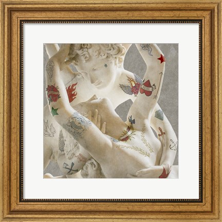 Framed Tattooed Lovers (Cupid &amp; Psyche) Print