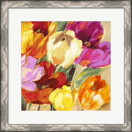 Framed Colorful Tulips II Print