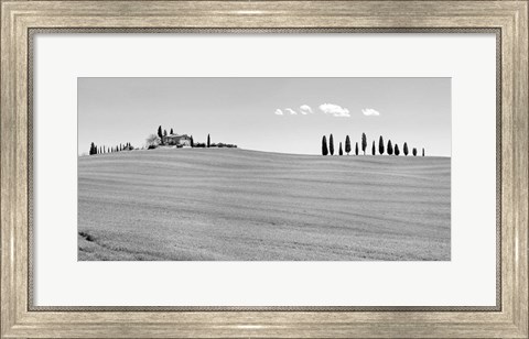 Framed Strada del Brunello, Tuscany (BW) Print