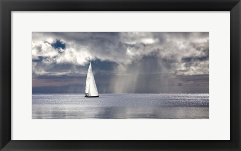 Framed Sailing on a Silver Sea Print