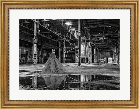 Framed Unconventional Womenscape #8, The Factory (BW) Print