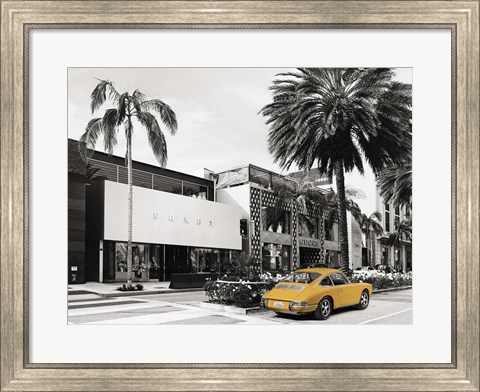 Framed Rodeo Drive, Beverly Hills, California (BW) Print