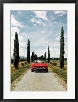 Framed Sportscar in Tuscany Print