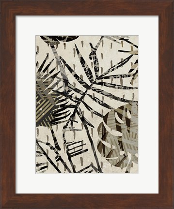 Framed Grey Palms Panel II Print