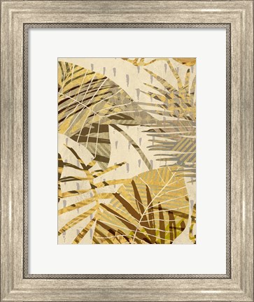 Framed Golden Palms Panel I Print
