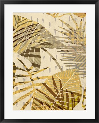 Framed Golden Palms Panel I Print