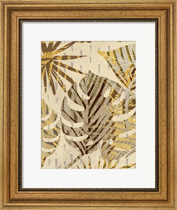 Framed Golden Palms Panel III Print