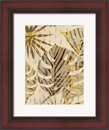 Framed Golden Palms Panel III Print