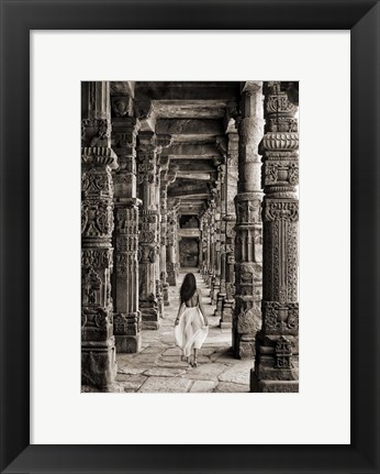 Framed At the Temple, India (BW) Print