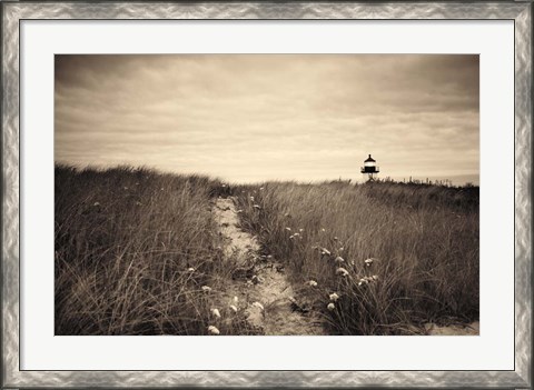 Framed Nantucket Light Sepia Print