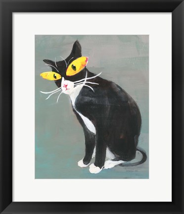Framed Black Kitty Print