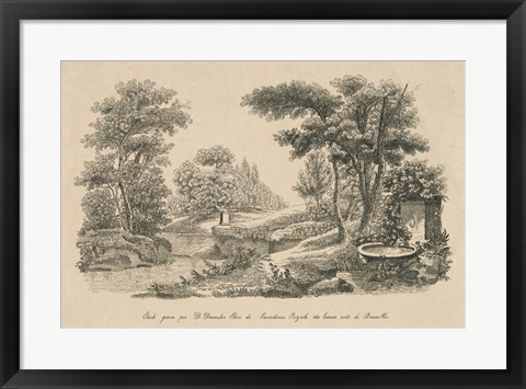 Framed French Park Etching III Print