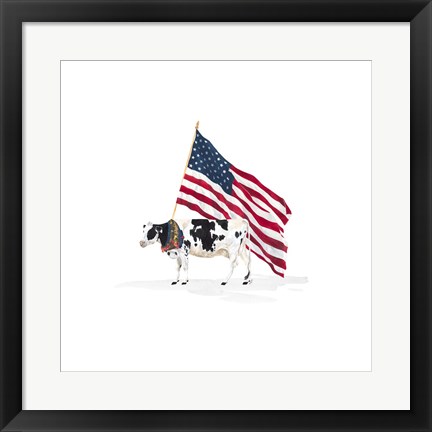Framed All American Farmhouse on White I Print