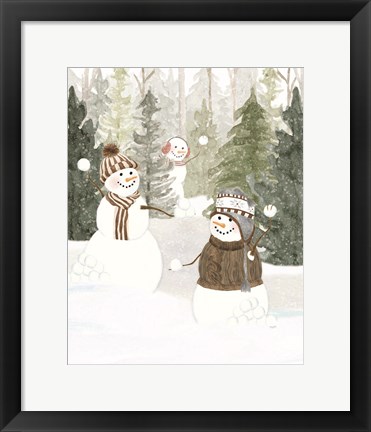 Framed Christmas in the Woods Portrait III Print