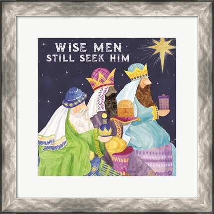 Framed Come Let Us Adore Him I-Wise Men Print