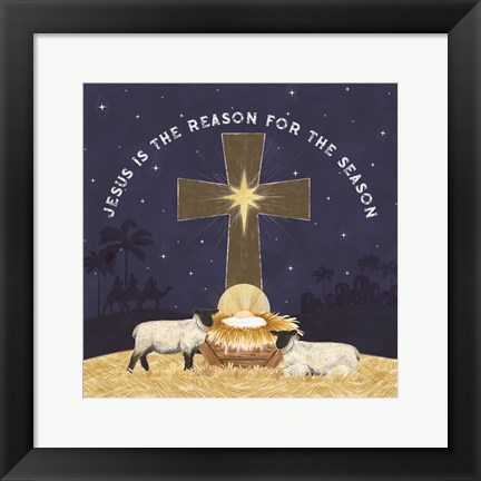 Framed Come Let Us Adore Him IV-Reason for the Season Print