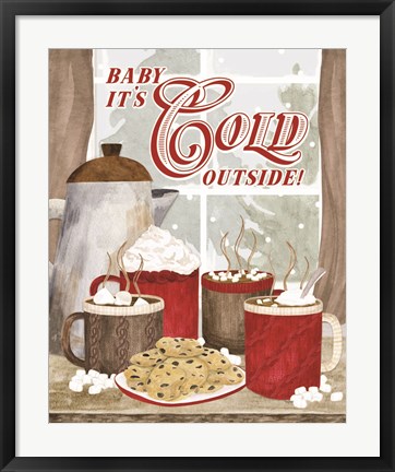 Framed Hot Chocolate Season Portrait II-Cold Outside Print