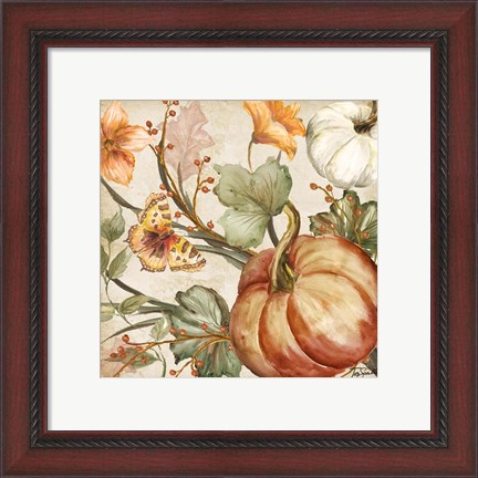Framed Autumn Vines II on Light Print