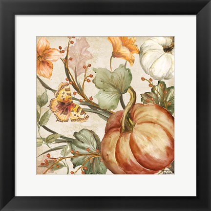 Framed Autumn Vines II on Light Print