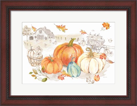 Framed Pumpkin Season I Print