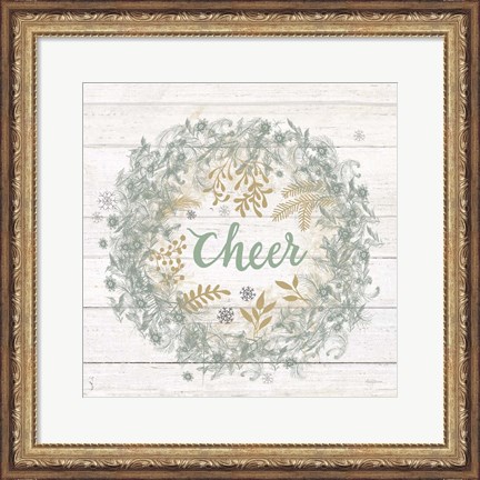 Framed Frosty Cheer Sage Print