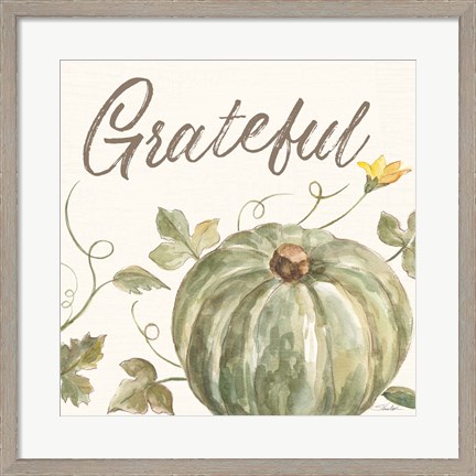 Framed Happy Harvest VII Grateful Print