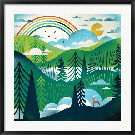 Framed Green Hills Print