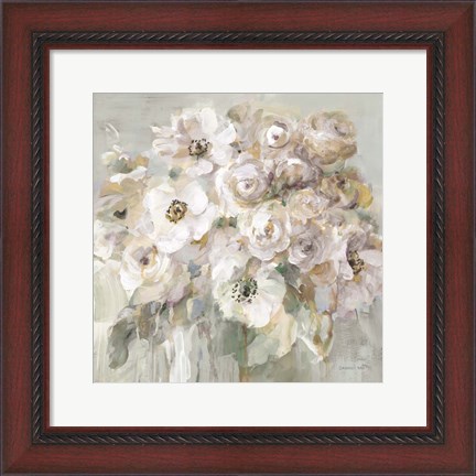 Framed Blushing Bouquet Neutral Print