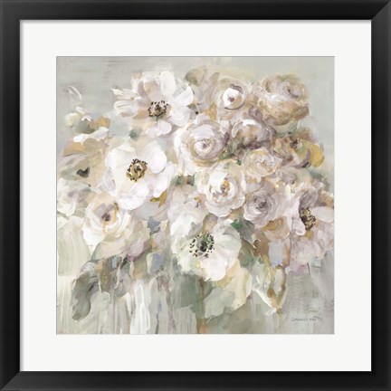 Framed Blushing Bouquet Neutral Print