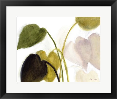 Framed Philodendron in Rosy Greens No. 1 Print