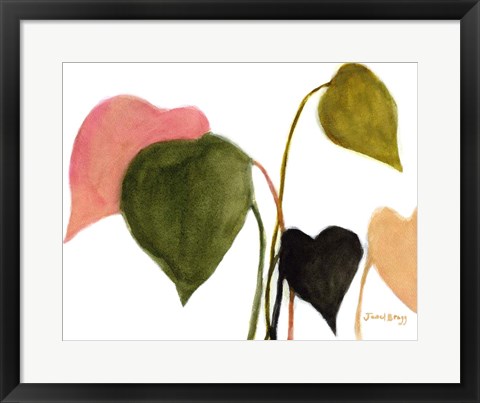 Framed Philodendron in Rosy Greens No. 2 Print