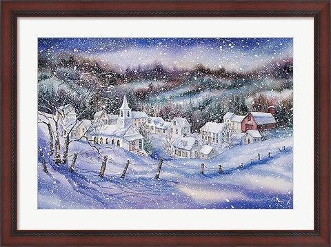 Framed Winter Village Print