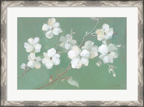 Framed Blossoms on Sage Print