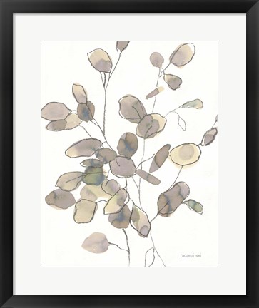 Framed Transparent Leaves Dark Crop Print