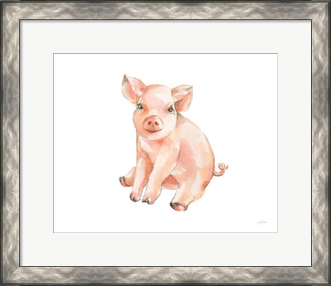 Framed Sweet Piggy Sitting Print