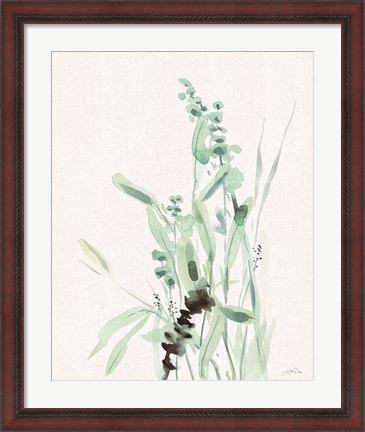 Framed Grasses III on Linen Print
