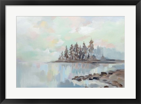 Framed Foggy Lake Print