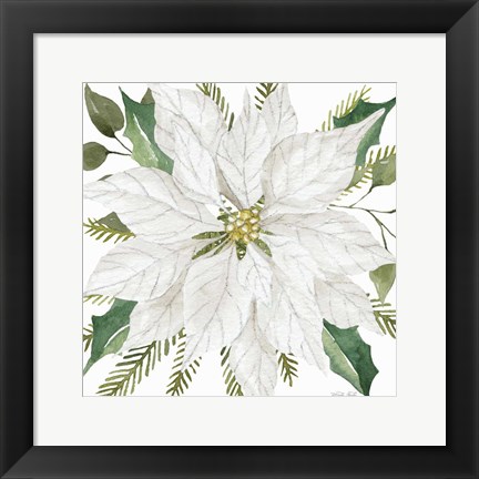 Framed White Poinsettia Print